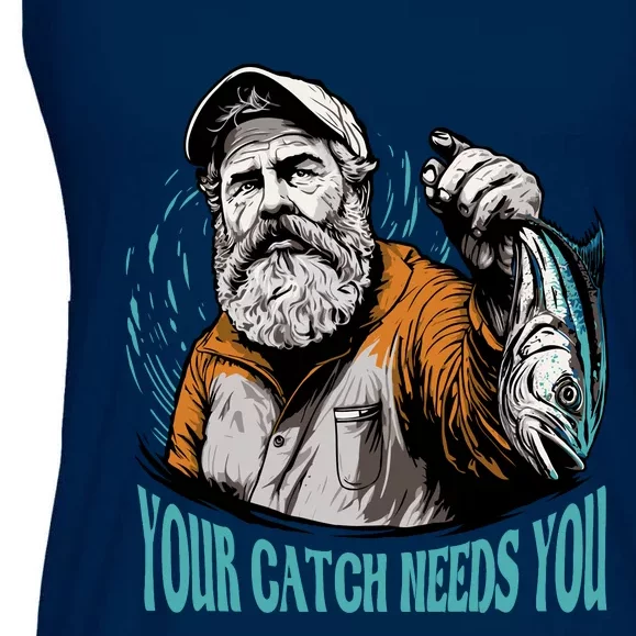 Your Catch Needs You Fishing Ladies Essential Flowy Tank