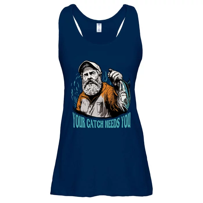 Your Catch Needs You Fishing Ladies Essential Flowy Tank