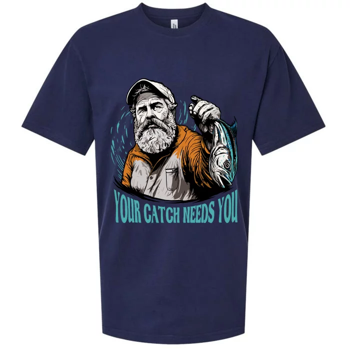 Your Catch Needs You Fishing Sueded Cloud Jersey T-Shirt