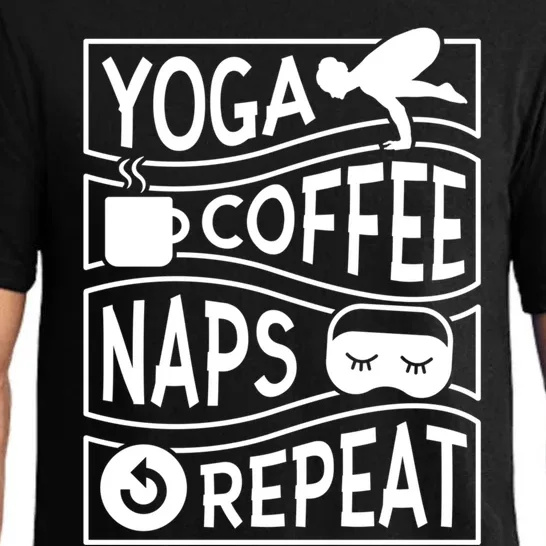 Yoga Coffee Naps Repeat Funny Gift Pajama Set