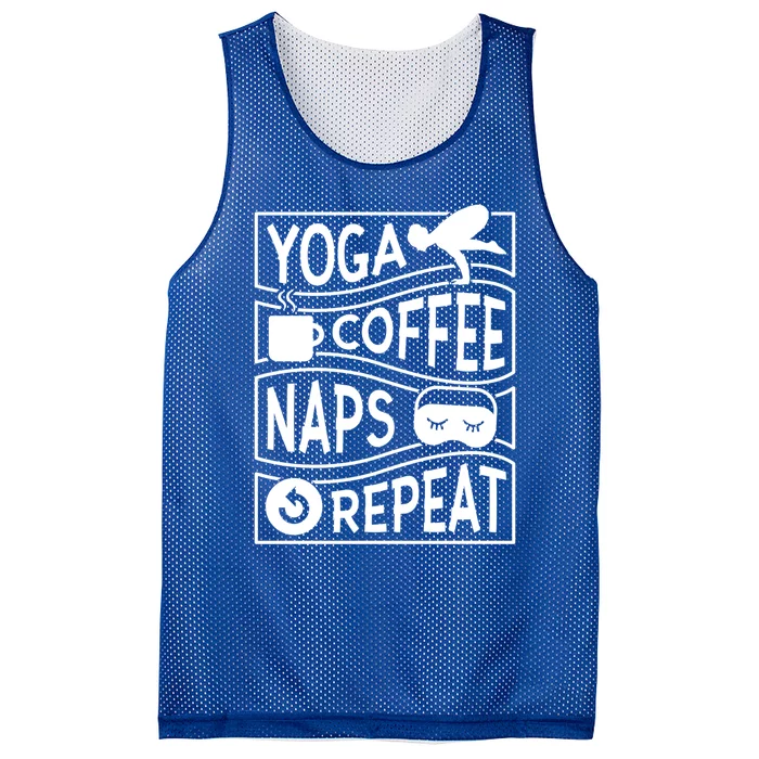 Yoga Coffee Naps Repeat Funny Gift Mesh Reversible Basketball Jersey Tank