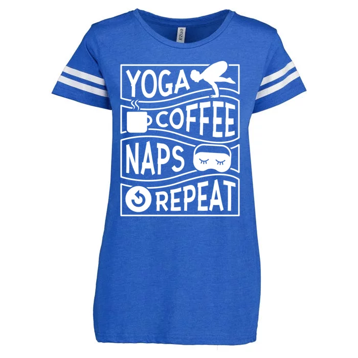 Yoga Coffee Naps Repeat Funny Gift Enza Ladies Jersey Football T-Shirt