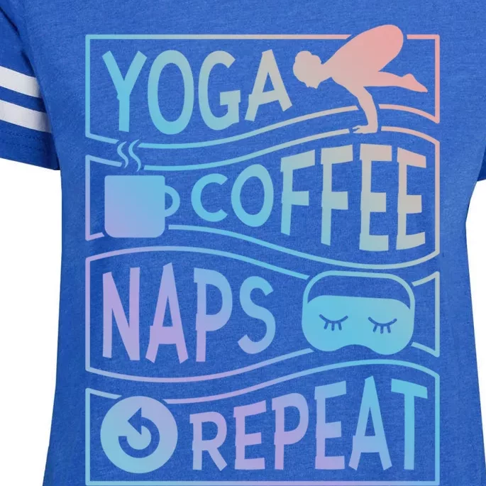 Yoga Coffee Naps Repeat Cool Gift Enza Ladies Jersey Football T-Shirt