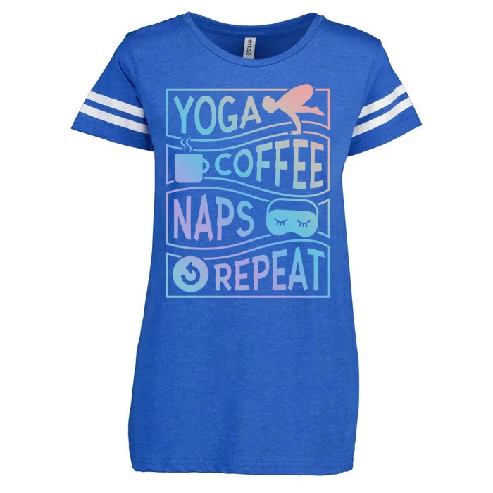 Yoga Coffee Naps Repeat Cool Gift Enza Ladies Jersey Football T-Shirt