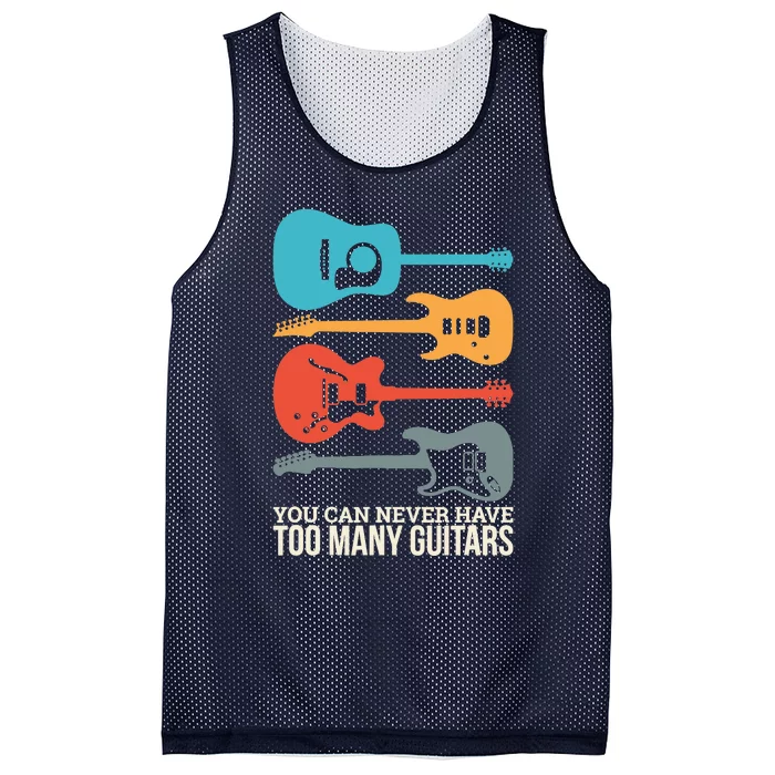 You Can Never Have Too Many Guitars Mesh Reversible Basketball Jersey Tank