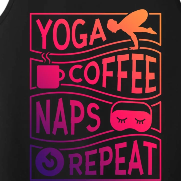 Yoga Coffee Naps Repeat Gift Performance Tank