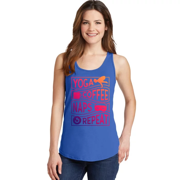 Yoga Coffee Naps Repeat Gift Ladies Essential Tank