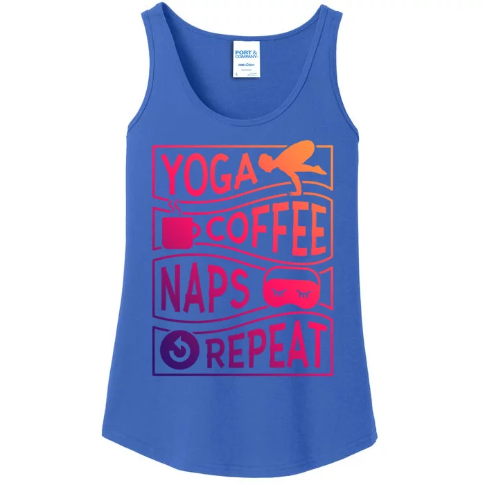 Yoga Coffee Naps Repeat Gift Ladies Essential Tank