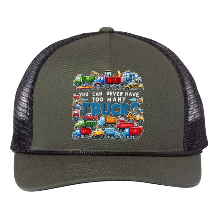 You Can Never Have Too Many Trucks Construction Trucks Retro Rope Trucker Hat Cap