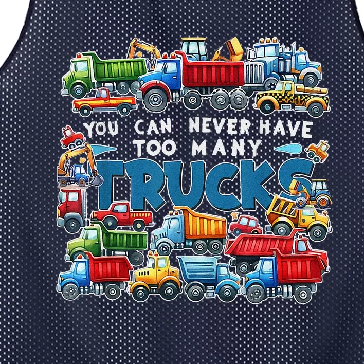 You Can Never Have Too Many Trucks Construction Trucks Mesh Reversible Basketball Jersey Tank