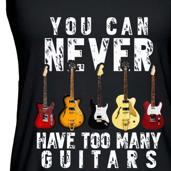 You Can Never Have Too Many Guitars Music Ladies Essential Flowy Tank