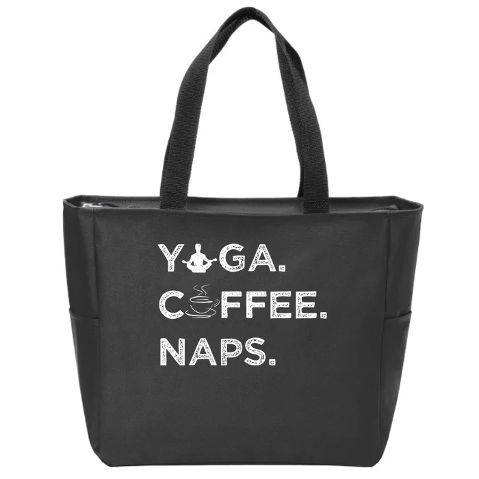 Yoga Coffee Naps Zip Tote Bag