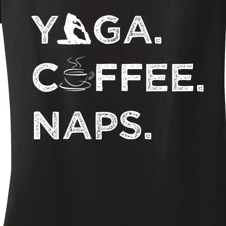 Yoga Coffee Naps Women's V-Neck T-Shirt