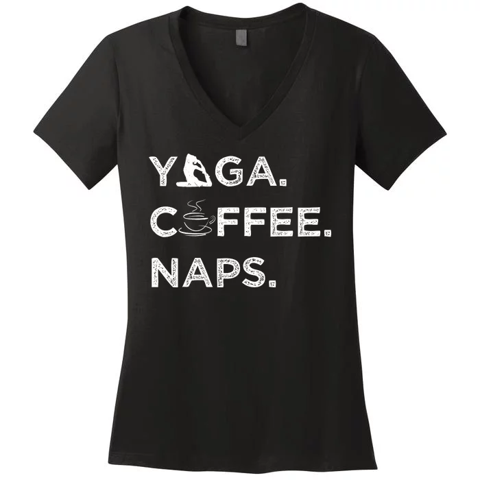 Yoga Coffee Naps Women's V-Neck T-Shirt