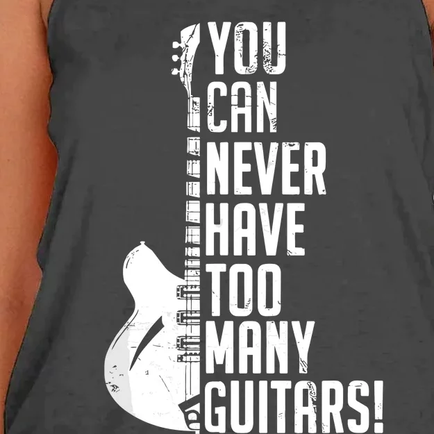 You Can Never Have Too Many Guitars Music Funny Gift Women's Knotted Racerback Tank