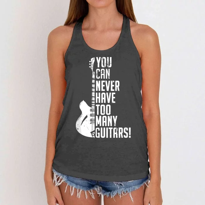 You Can Never Have Too Many Guitars Music Funny Gift Women's Knotted Racerback Tank