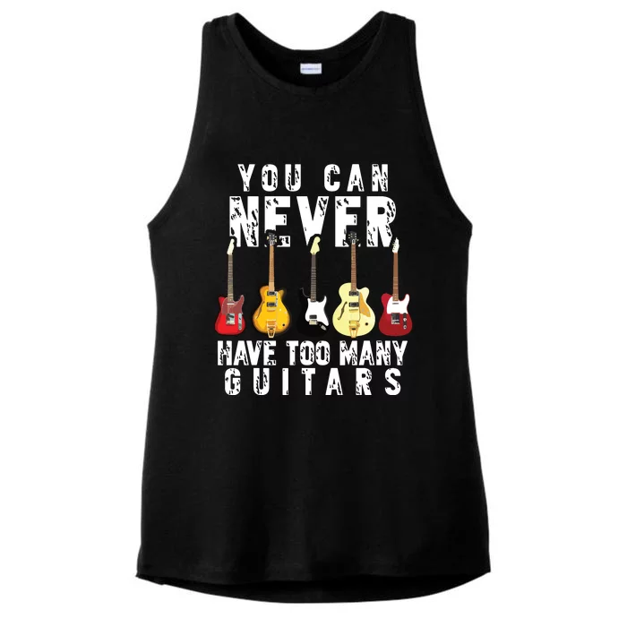 You Can Never Have Too Many Guitars Music Funny Gift Ladies Tri-Blend Wicking Tank