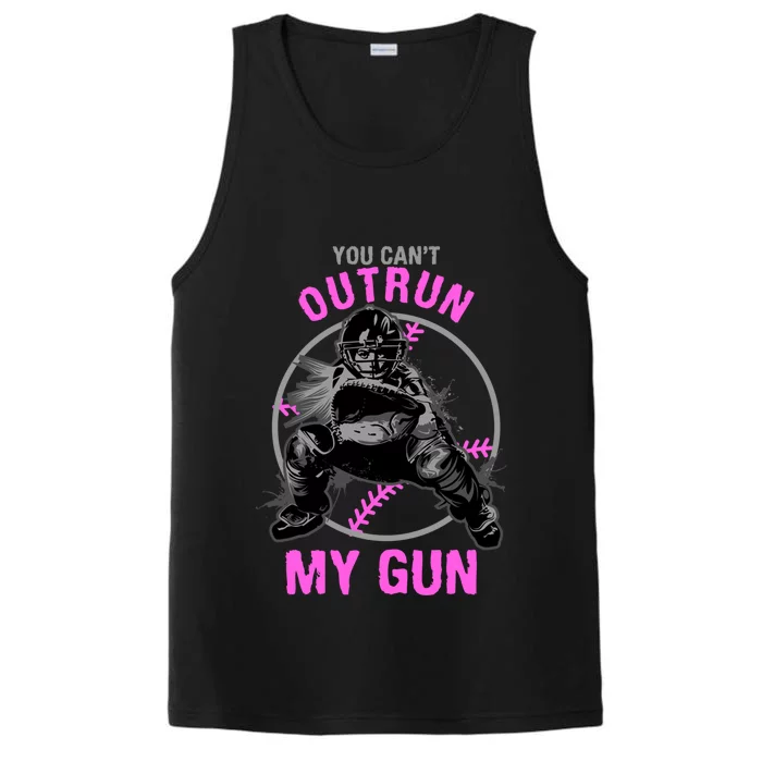 You CanT Outrun My Gun Softball Catcher Gift Performance Tank