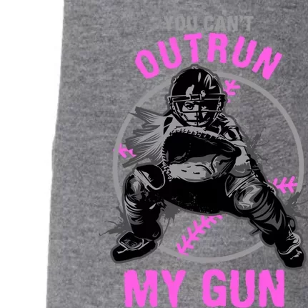 You CanT Outrun My Gun Softball Catcher Gift Doggie 3-End Fleece Hoodie