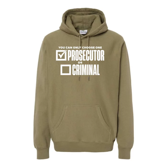 You Can Only Choose One Prosecutor Or Criminal Funny Voting Premium Hoodie