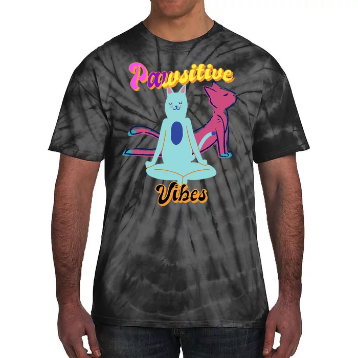 Yoga Cats Pawsitive Vibes Tie-Dye T-Shirt