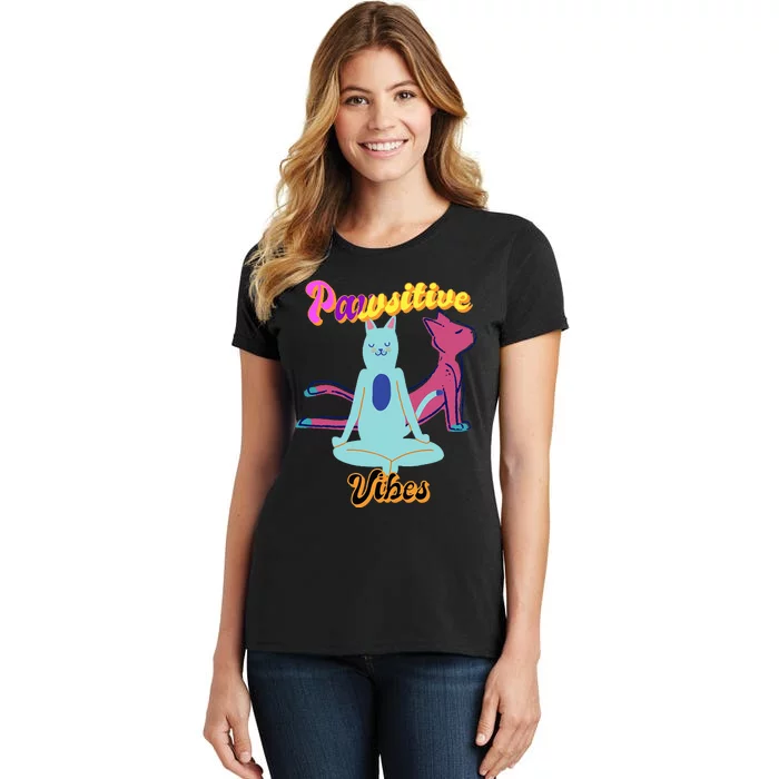 Yoga Cats Pawsitive Vibes Women's T-Shirt