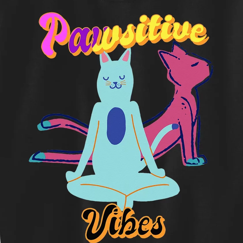 Yoga Cats Pawsitive Vibes Kids Sweatshirt