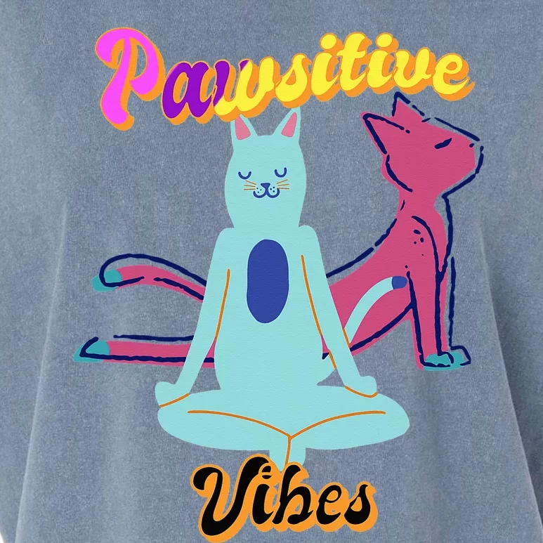 Yoga Cats Pawsitive Vibes Garment-Dyed Women's Muscle Tee