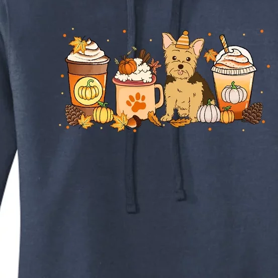 Yorkie Coffee Pumpkin Spice Dog Lovers Fall Thanksgiving Great Gift Women's Pullover Hoodie