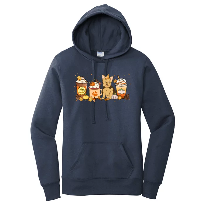 Yorkie Coffee Pumpkin Spice Dog Lovers Fall Thanksgiving Great Gift Women's Pullover Hoodie