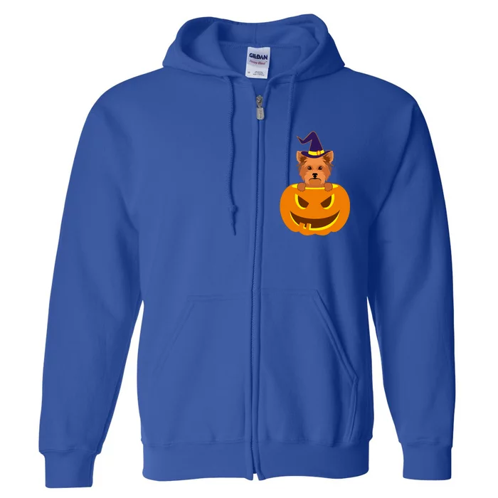 Yorkie Cute Pumpkin Halloween Yorkshire Terrier Dog Lover Meaningful Gift Full Zip Hoodie