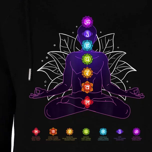 Yoga Chakra Spiritual Body System Meditation Womens Funnel Neck Pullover Hood