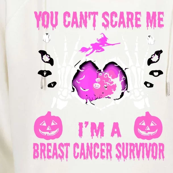 You Cant Scare Me Im A Breast Cancer Survivor Halloween Womens Funnel Neck Pullover Hood