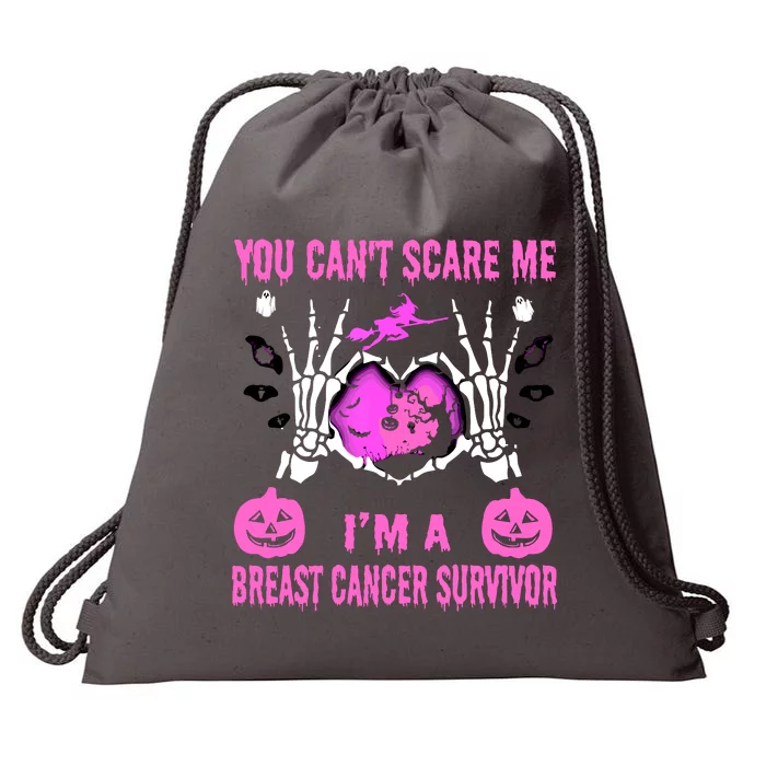 You Cant Scare Me Im A Breast Cancer Survivor Halloween Drawstring Bag