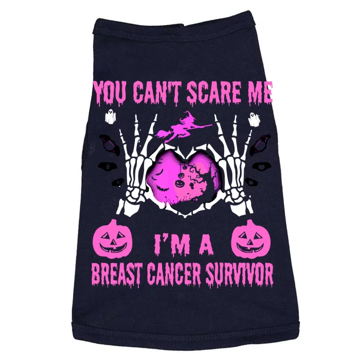 You Cant Scare Me Im A Breast Cancer Survivor Halloween Doggie Tank