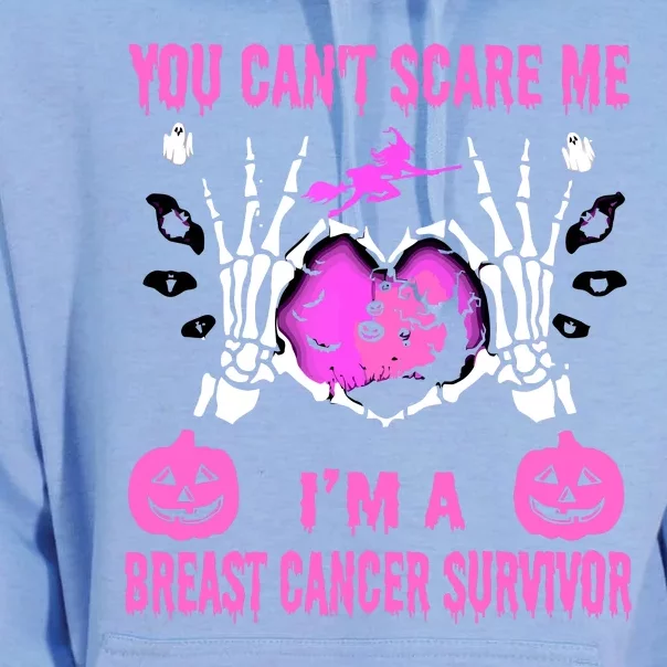 You Cant Scare Me Im A Breast Cancer Survivor Halloween Unisex Surf Hoodie