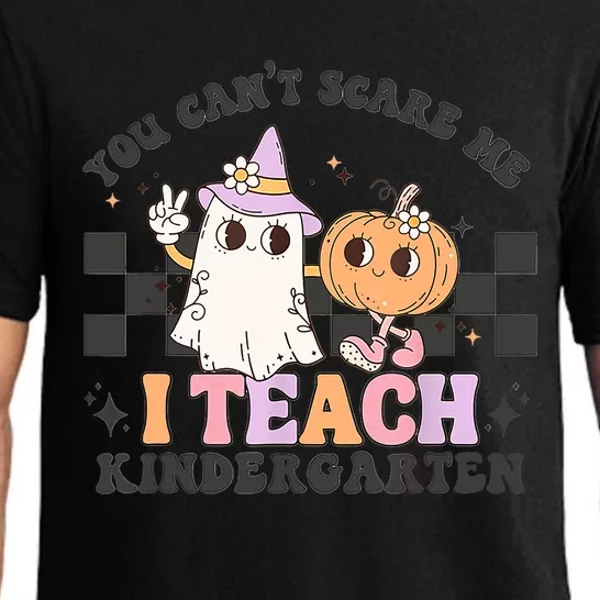 You Cant Scare Me I Teach Kindergarten Retro Halloween Meaningful Gift Pajama Set