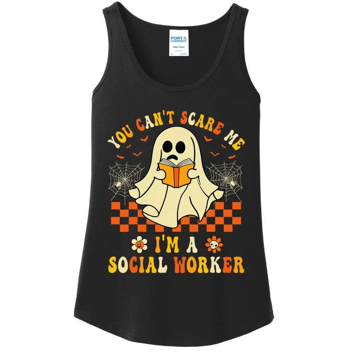 You CanT Scare Me IM A School Social Worker Halloween Ladies Essential Tank