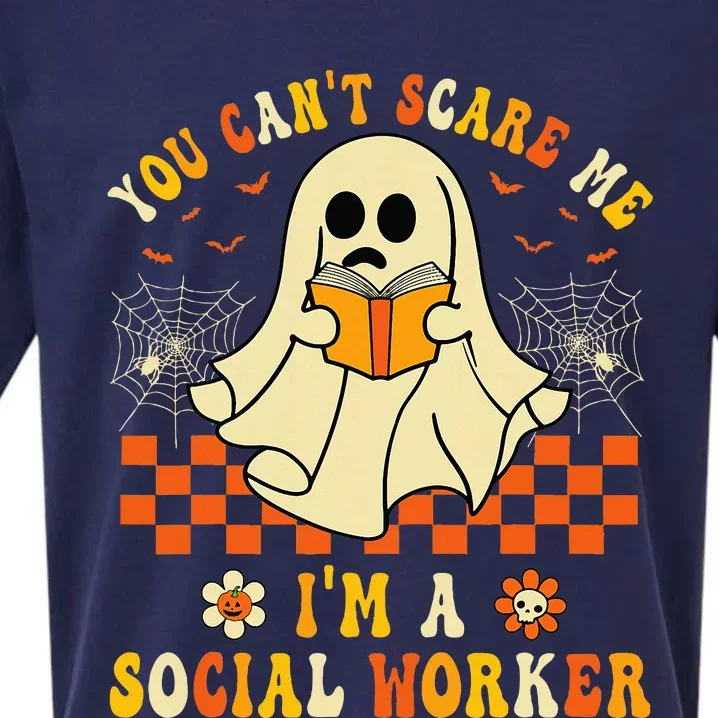 You CanT Scare Me IM A School Social Worker Halloween Sueded Cloud Jersey T-Shirt