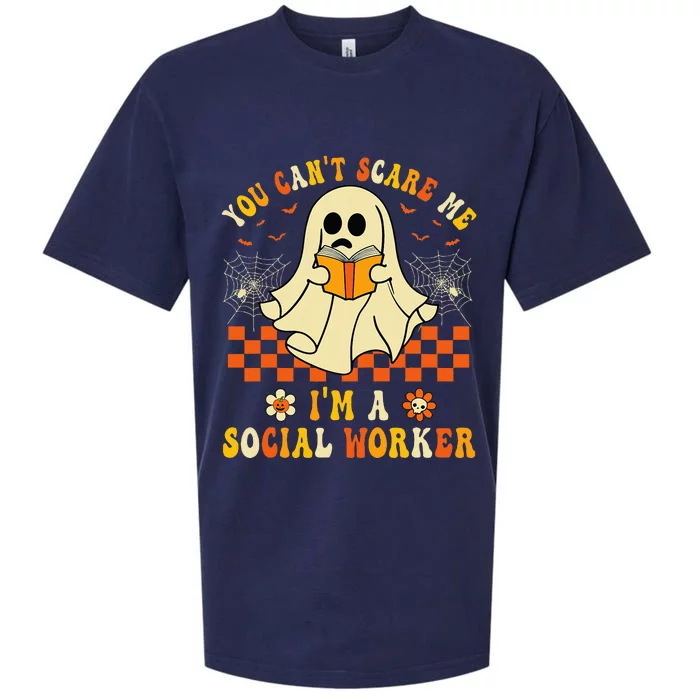 You CanT Scare Me IM A School Social Worker Halloween Sueded Cloud Jersey T-Shirt