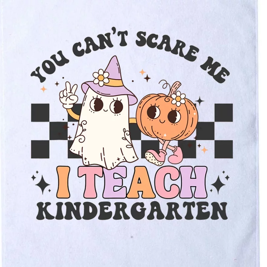 You Cant Scare Me I Teach Kindergarten Retro Halloween Ghost Platinum Collection Golf Towel