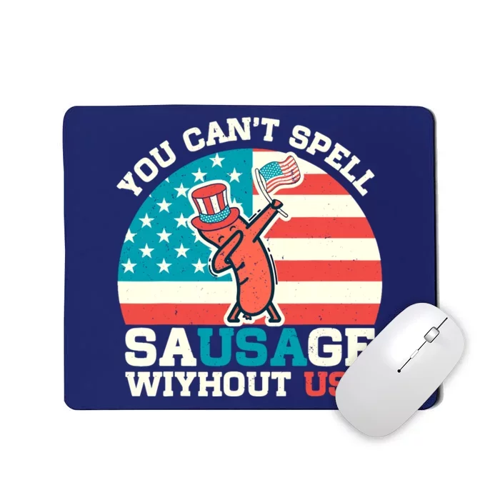 You Can’T Spell Sausage Without Usa Vintage Patriotic Mousepad