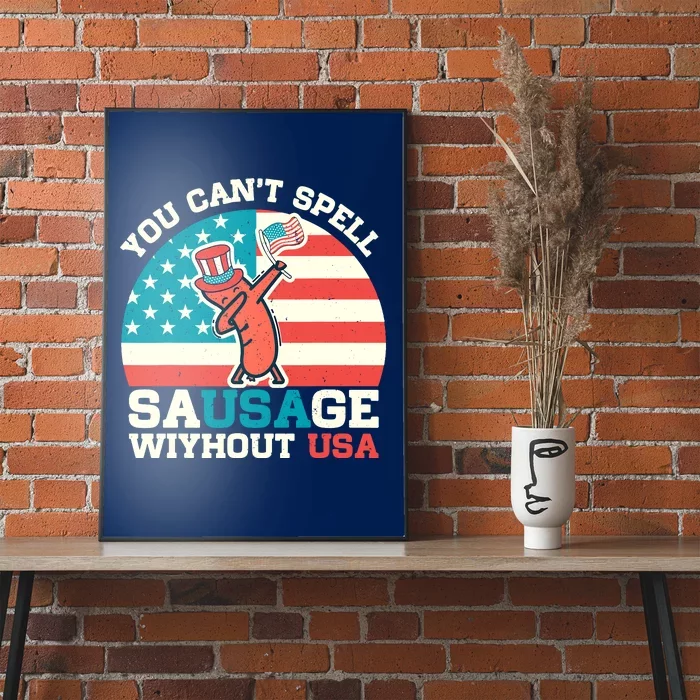 You Can’T Spell Sausage Without Usa Vintage Patriotic Poster