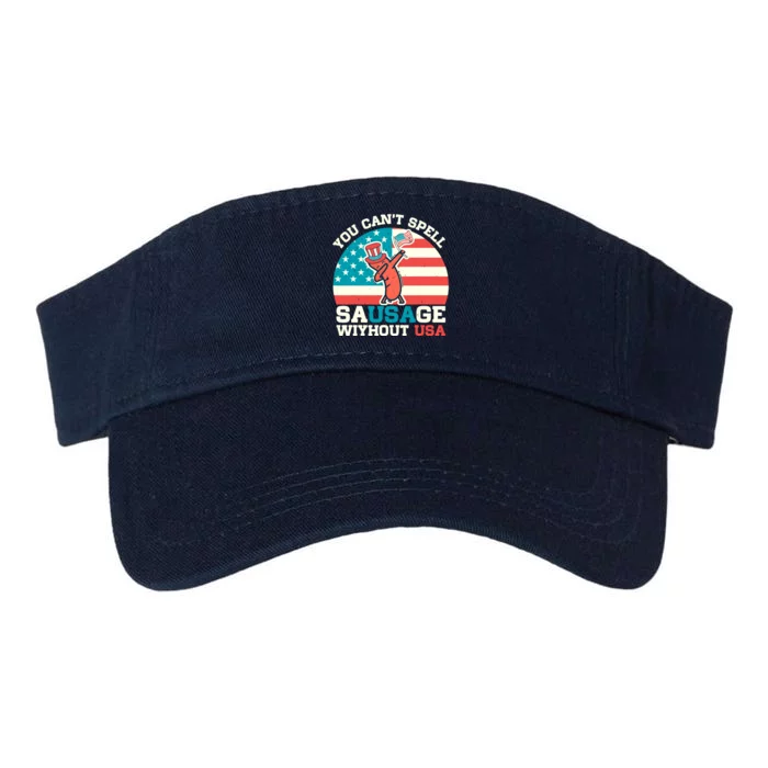 You Can’T Spell Sausage Without Usa Vintage Patriotic Valucap Bio-Washed Visor