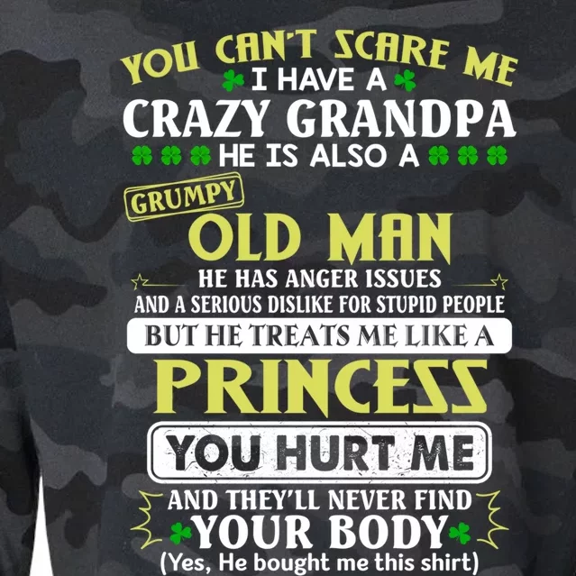 You Can’t Scare Me I Have A Crazy Grandpa Gift Cropped Pullover Crew