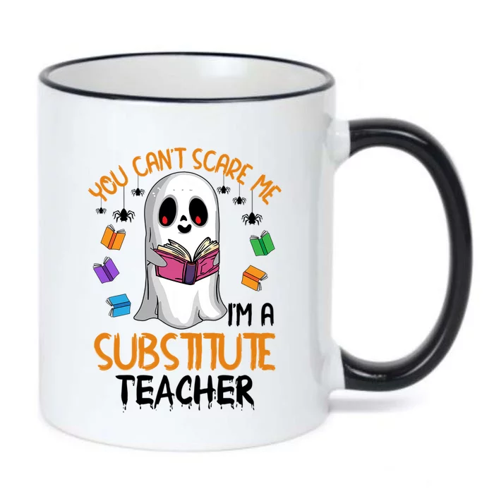 You Cant Scare Me Im A Substitute Teacher Ghost Reading Book Gift Black Color Changing Mug