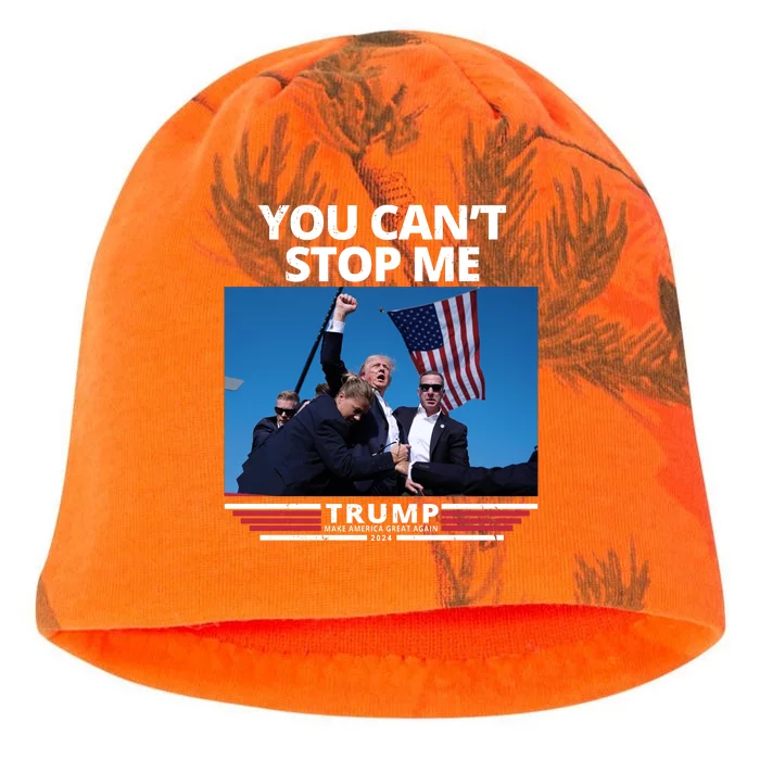 You Cant Stop Me Make America Great Again Trump 2024 Kati - Camo Knit Beanie