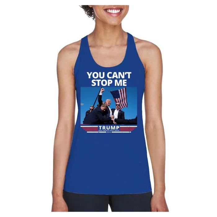 You Cant Stop Me Make America Great Again Trump 2024 Women's Racerback Tank