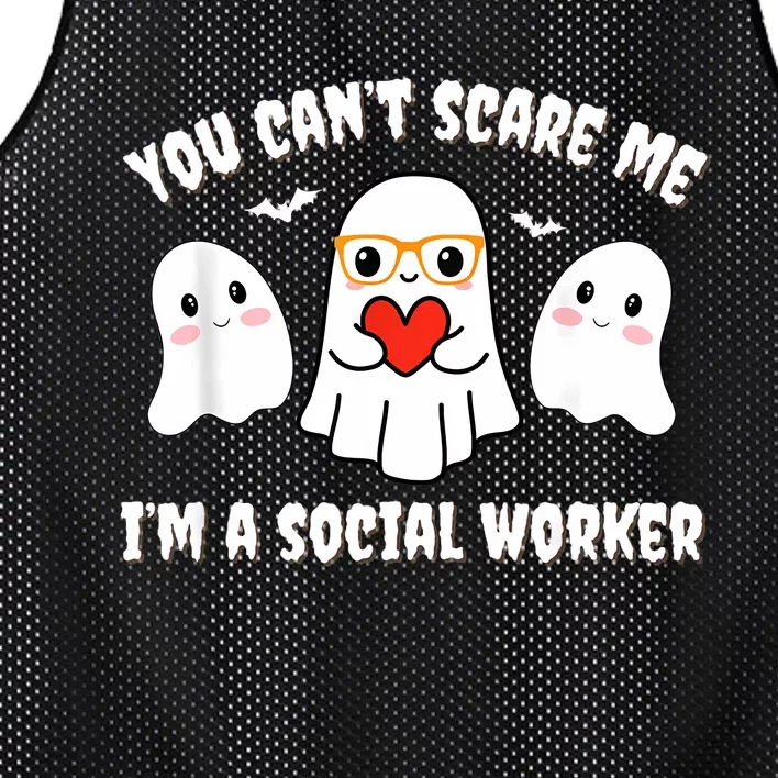 You Can’T Scare Me I’M A Social Worker Halloween Ghost Funny Mesh Reversible Basketball Jersey Tank