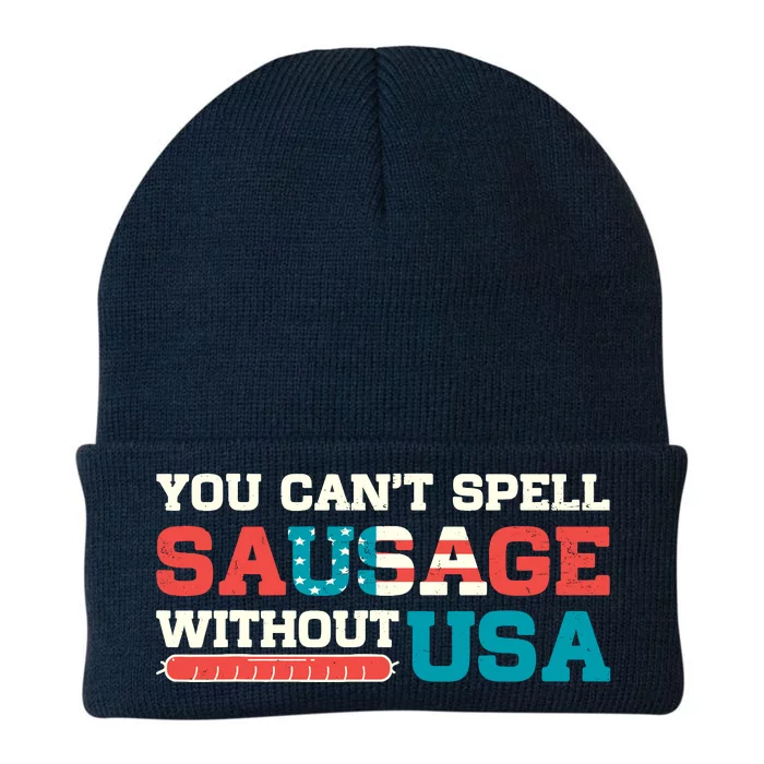 You Can’T Spell Sausage Without Usa Vintage Patriotic Knit Cap Winter Beanie